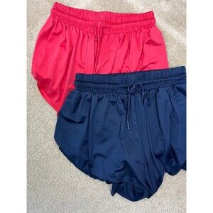 Womens Athletic Shorts Lot of 2 Size L Nylon Elastane Activewear Gym Running